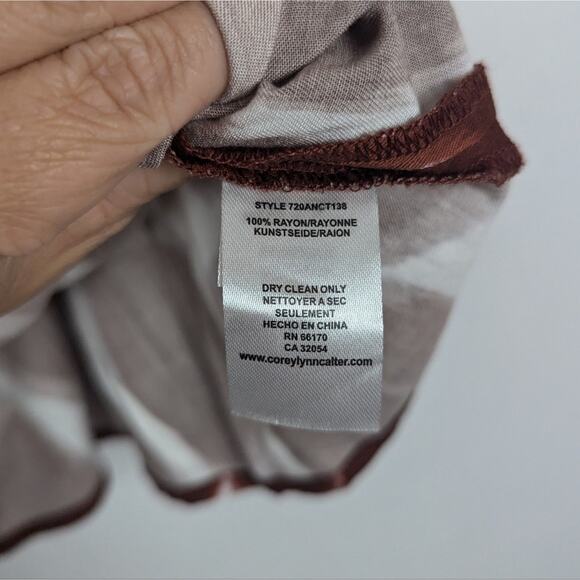 Anthropologie Corey Lynn Calter Brown & White Adventurerer Relaxed Blouse - Picture 7 of 8